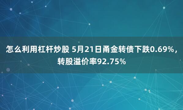 怎么利用杠杆炒股 5月21日甬金转债下跌0.69%，转股溢价率92.75%