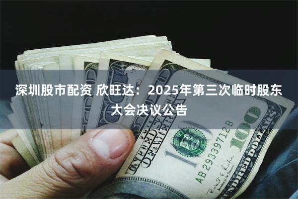深圳股市配资 欣旺达：2025年第三次临时股东大会决议公告